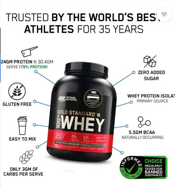 ON Gold Standard 100% Whey – Double Rich Chocolate (2.27 kg)